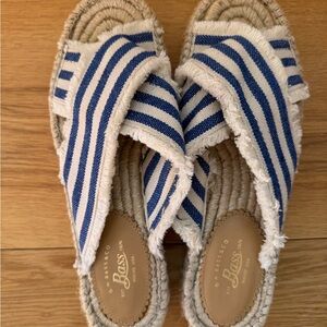 G.H. Bass & Co. Navy Striped Espadrilles